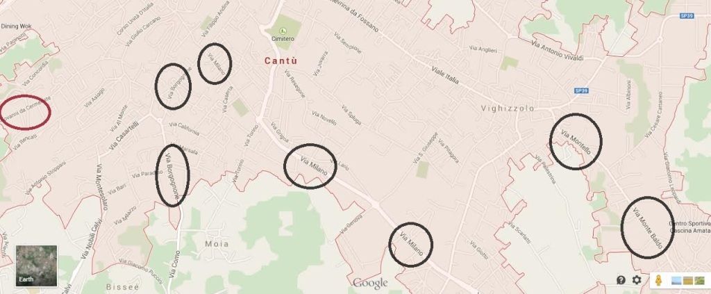 mappa cantù vie lavori