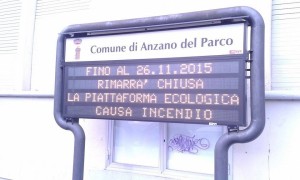 Avviso incendio piattaforma Alzate