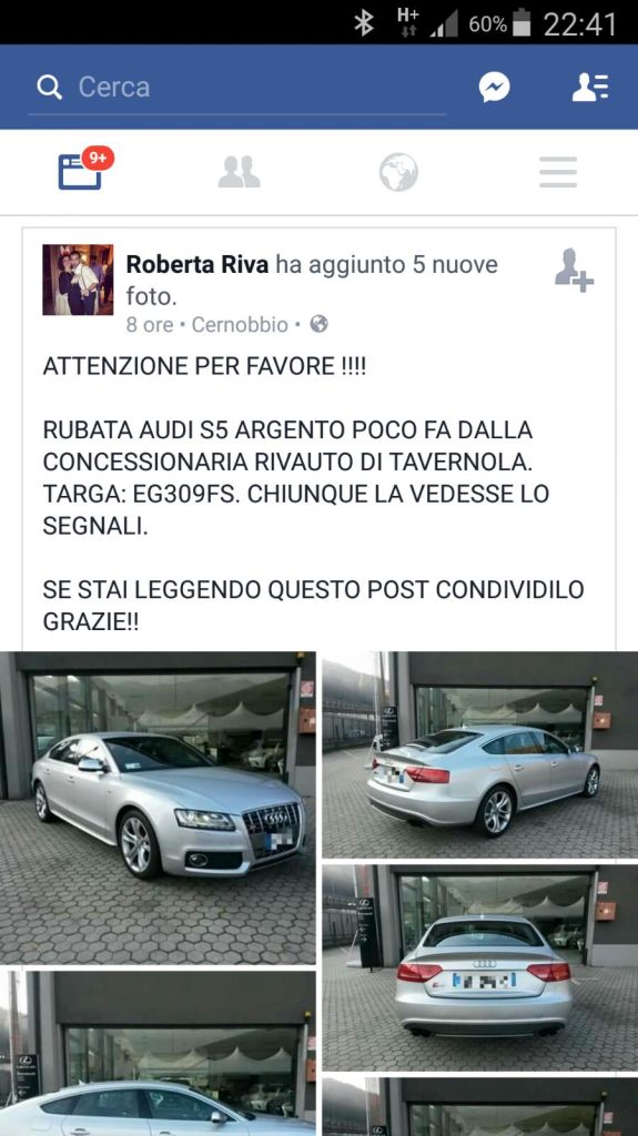 furto auto tavernola