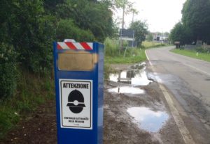 Autovelox danneggiato via Piemonte