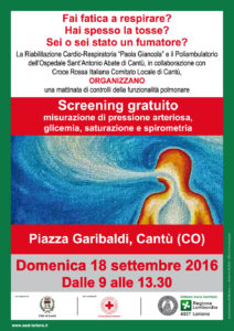 Locandina Esami Respiratori Cantù 2016